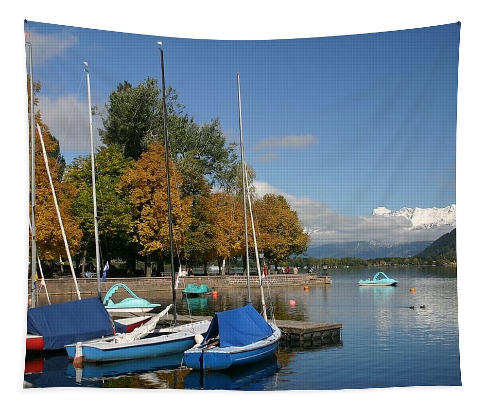 Sail Boats Tapestry featuring the photograph Zell Am See The Elements In Austria by Minaz Jantz