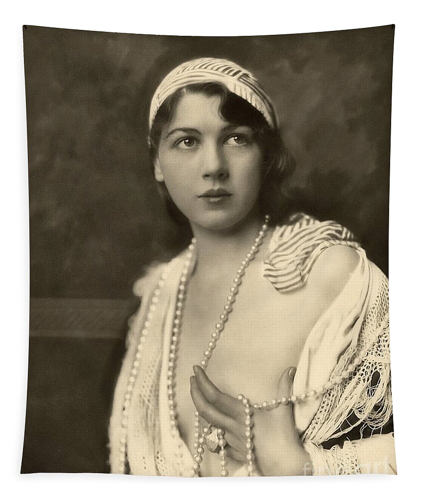 Ziegfeld Tapestry featuring the photograph ziegfeld model 1920s by Alfred Cheney Johnston by Vintage Collectables