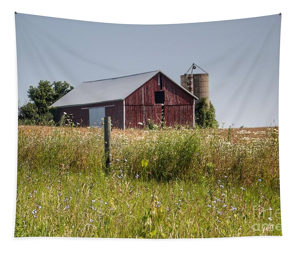 Barn Tapestry featuring the photograph 0361 - North Lake Pleasants Little Red by Sheryl L Sutter