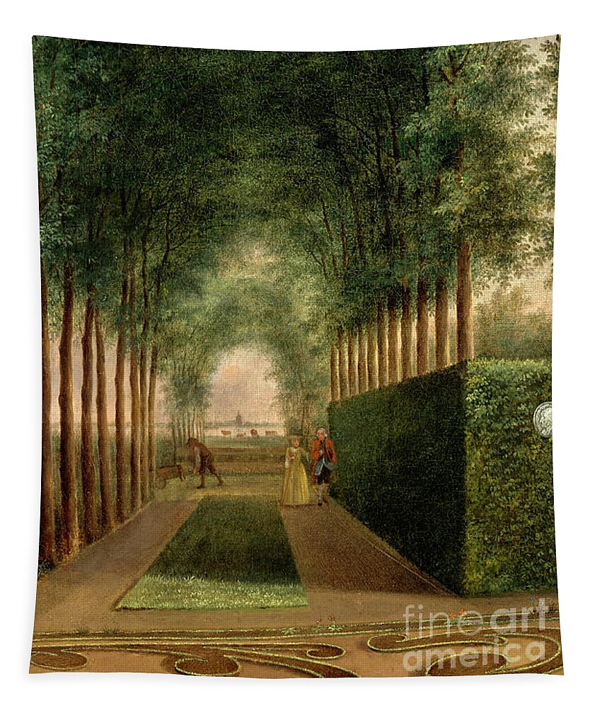 Garden Tapestry featuring the painting A Formal Garden #1 by Audrey Jeanne Roberts
