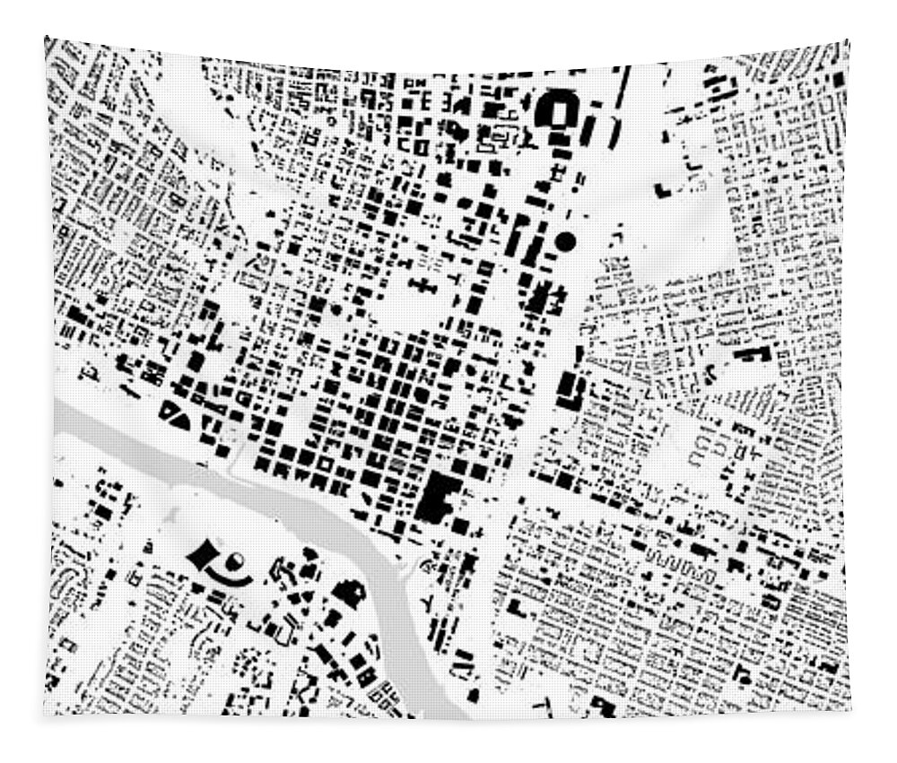 City Tapestry featuring the digital art Austin building map by Christian Pauschert