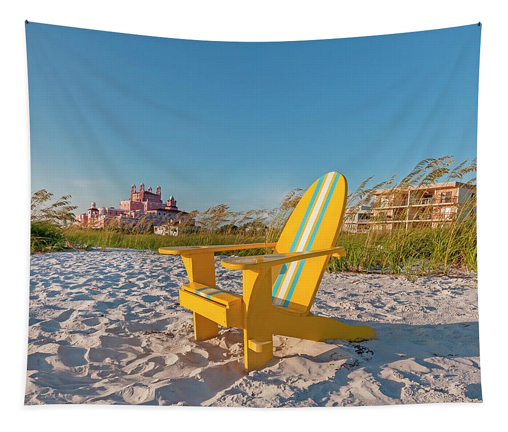 Estock Tapestry featuring the digital art Beach In Saint Petersburg Florida #1 by Lumiere