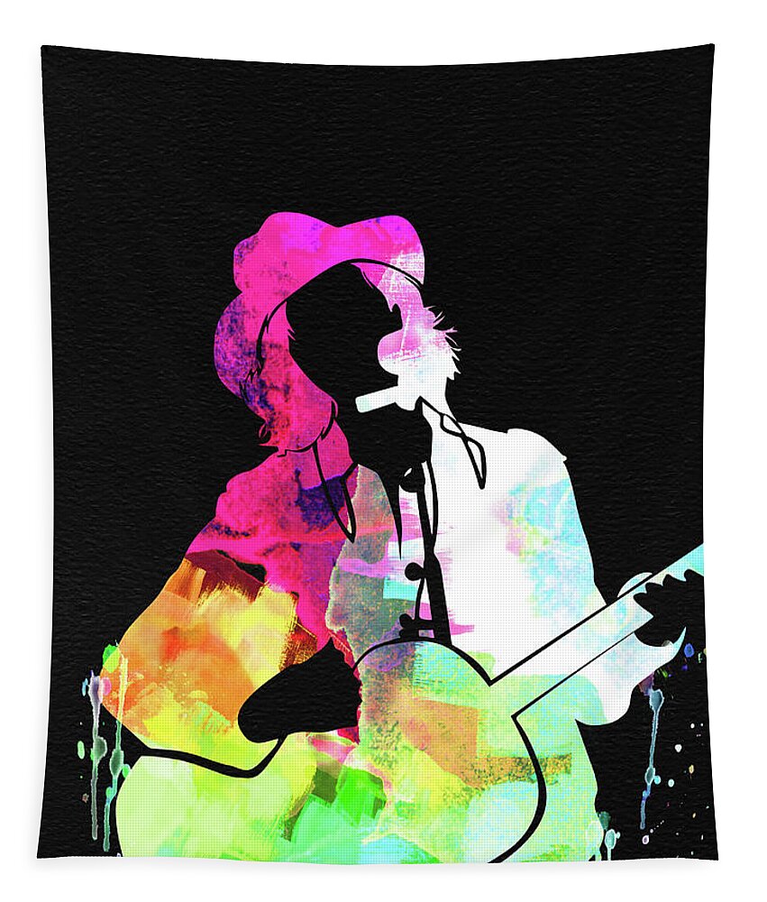 Beck Tapestry featuring the mixed media Beck Watercolor by Naxart Studio