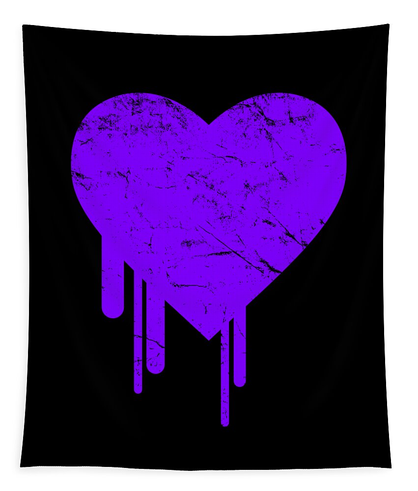 Cool Tapestry featuring the digital art Bleeding Purple Heart #1 by Flippin Sweet Gear