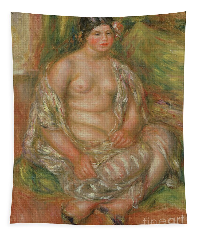Bust Of Nude Tapestry featuring the painting Bust of Nude, 1909 by Pierre Auguste Renoir