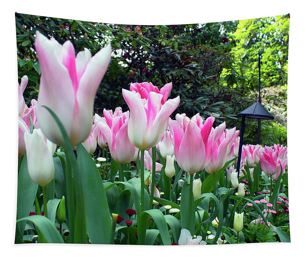 Butchart Tapestry featuring the photograph Butchart Gardens - 1 by Rik Carlson