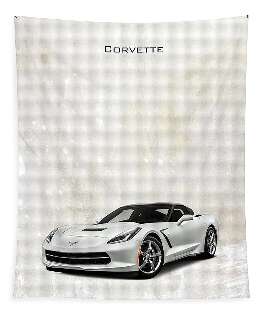 Corvette Tapestry featuring the digital art Chevrolet Corvette by Airpower Art