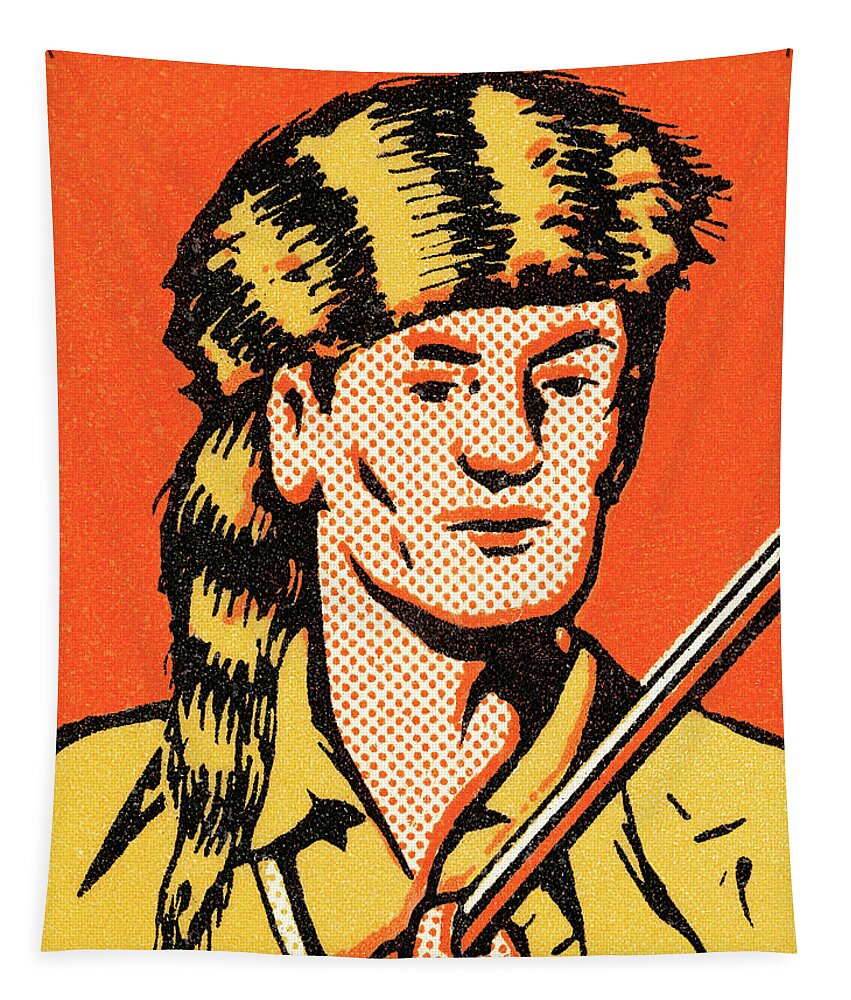 Accessories Tapestry featuring the drawing Daniel Boone #1 by CSA Images