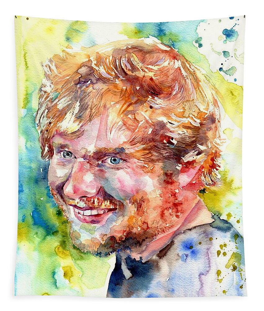 Ed Sheeran Tapestry featuring the painting Ed Sheeran by Suzann Sines