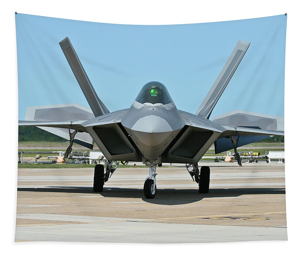 F22 Raptor Tapestry featuring the photograph F22 Raptor #1 by Greg Smith