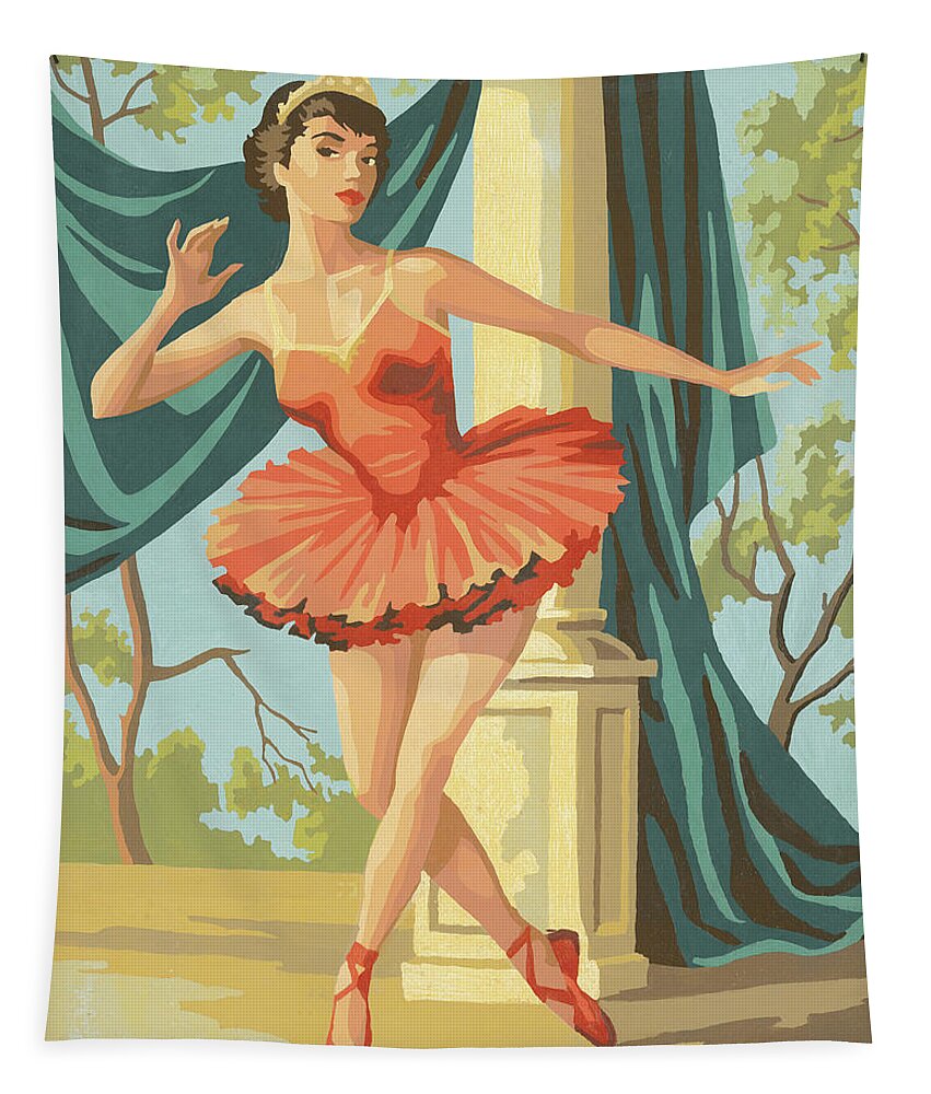 Activity Tapestry featuring the drawing Female Dancer #1 by CSA Images