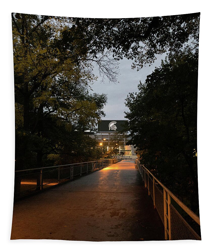 Msu Tapestry featuring the photograph First Light #1 by Joseph Yarbrough