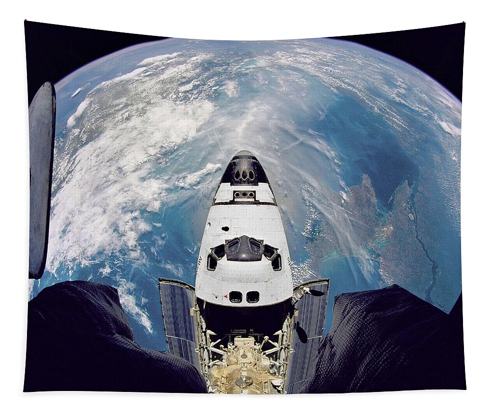 Atlantis Tapestry featuring the painting Fish-Eye View of Atlantis #1 by Celestial Images