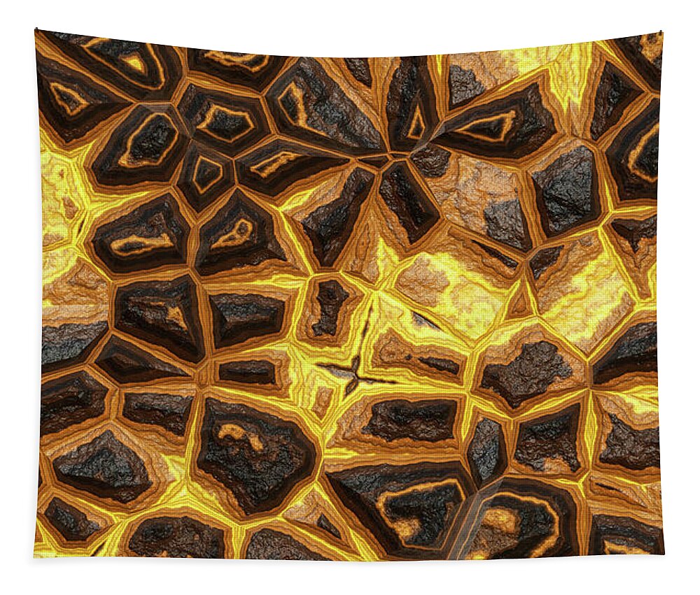 Rock Wall Tapestry featuring the digital art Flower Stone Wall #1 by Don Northup