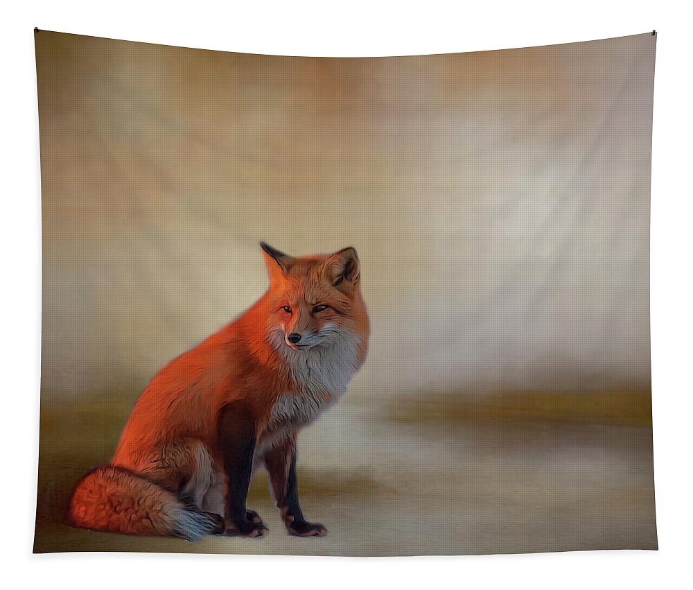 Fox Tapestry featuring the photograph Foxy by Cathy Kovarik