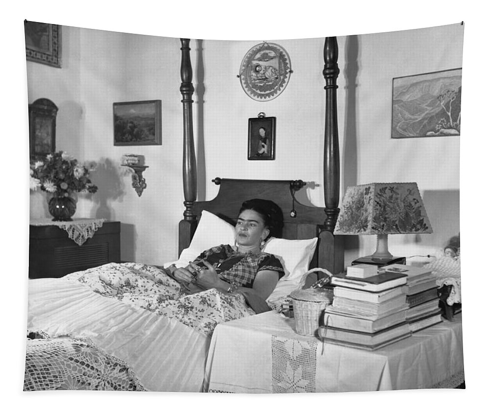 Art Tapestry featuring the photograph Frida Kahlo #1 by Gisele Freund