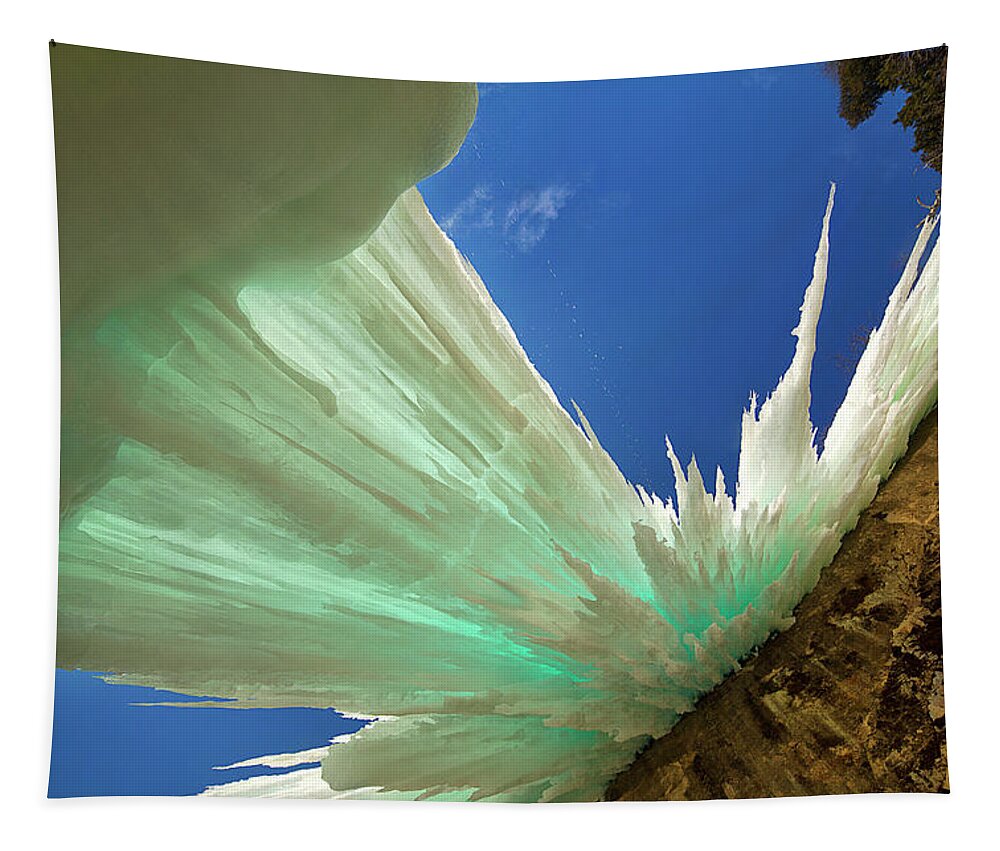 Ice Caves Tapestry featuring the photograph Frozen Falls #1 by Steve White