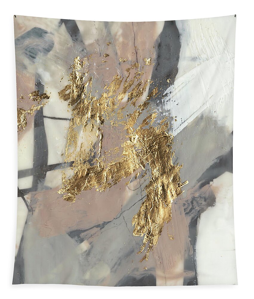 Embellished Tapestry featuring the painting Golden Blush II #1 by Jennifer Goldberger
