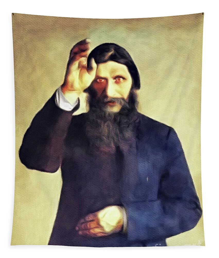 Gregor Tapestry featuring the painting Grigori Rasputin #1 by Esoterica Art Agency