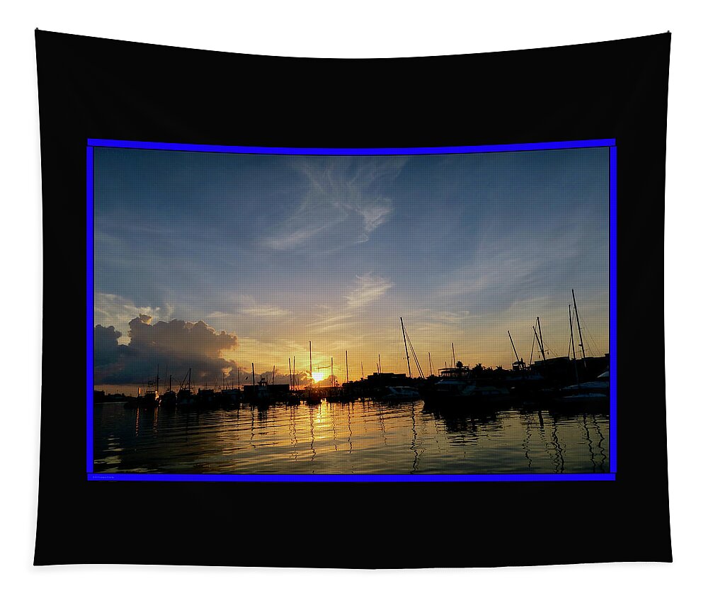 Harbor Tapestry featuring the photograph Harbour Daybreak #1 by Artist Laurence