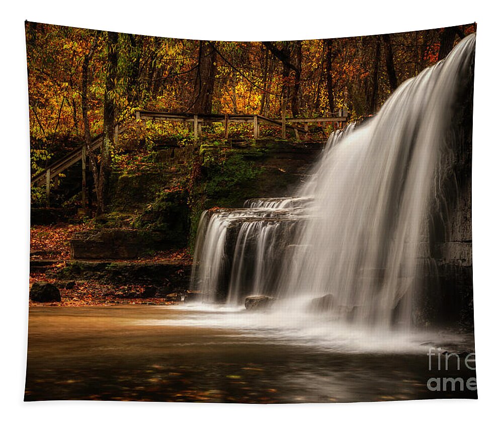 Waterfall Tapestry featuring the photograph Hidden Falls #1 by Bill Frische