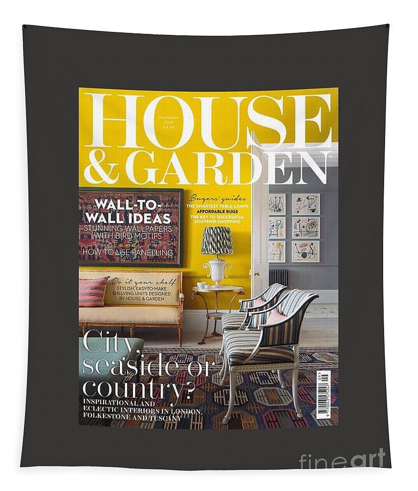 Cover Magazine Tapestry featuring the painting House And Garden September #1 by Sherry Harradence