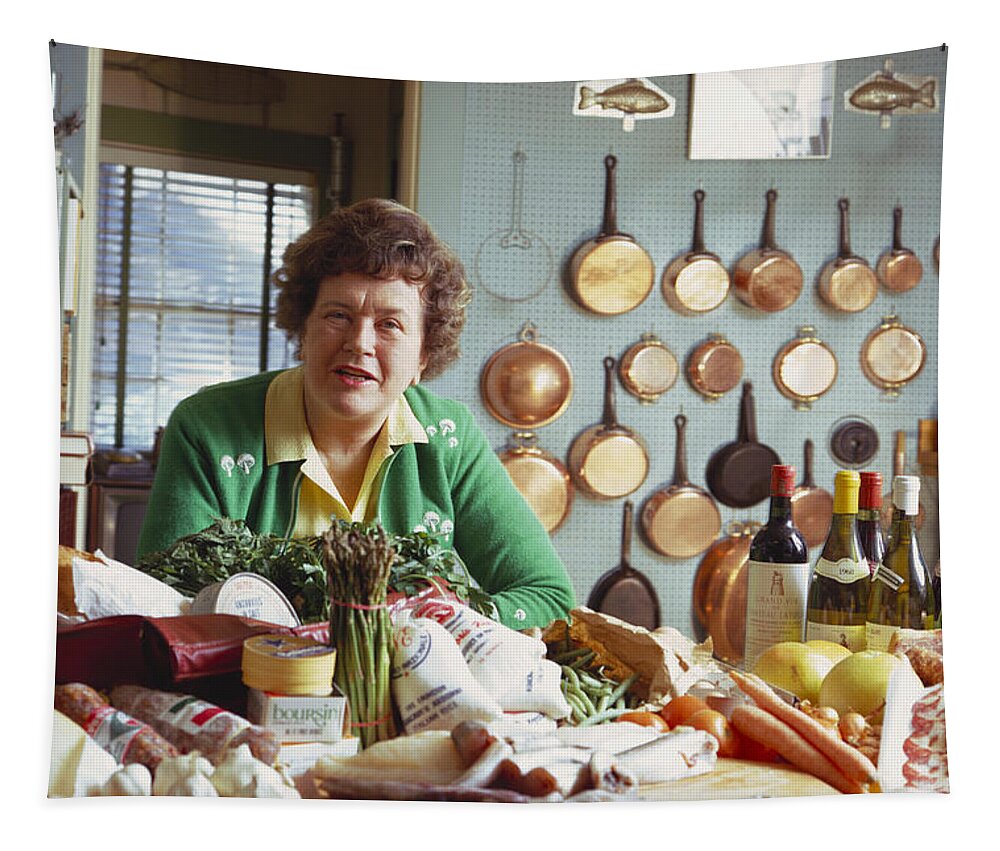 America Tapestry featuring the photograph Julia Child by Hans Namuth