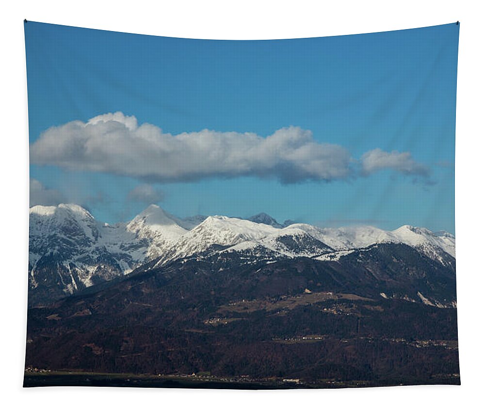 Kamnik Alps Tapestry featuring the photograph Kamnik Alps in Winter #1 by Ian Middleton