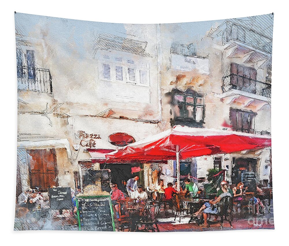 Malta Tapestry featuring the digital art Malta Victoria Gozo Comino #1 by Justyna Jaszke JBJart