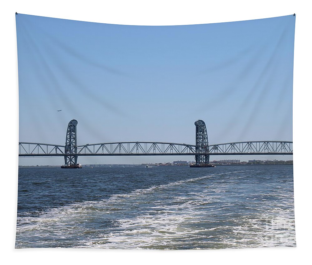 Speeding Past The Marine Park Bridge Tapestry featuring the photograph Speeding Past The Marine Park Bridge by Barbra Telfer
