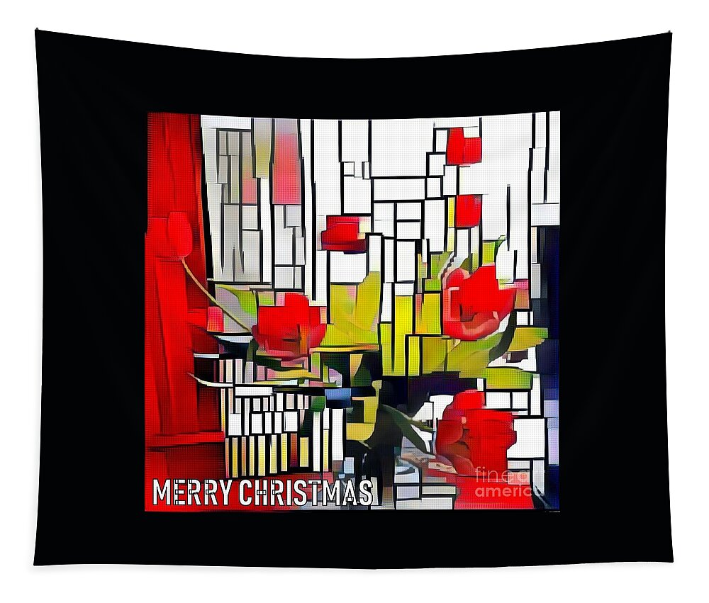 Christmas Card Tapestry featuring the photograph Merry Christmas Red by Jodie Marie Anne Richardson Traugott     aka jm-ART