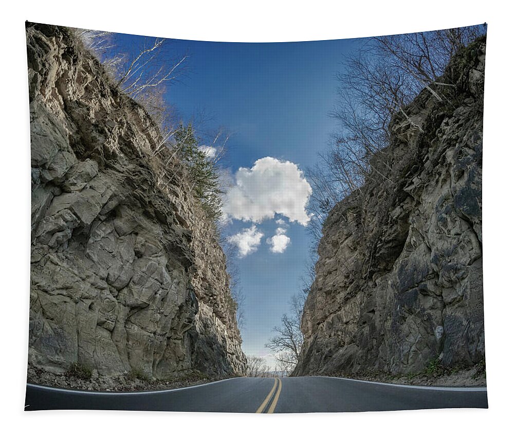 County Road Tapestry featuring the photograph Mindoro Cut #1 by Phil S Addis