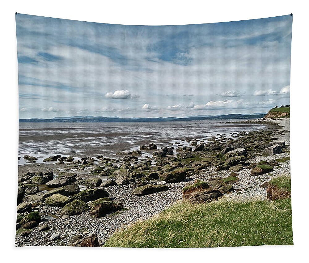 Morecambe Tapestry featuring the photograph MORECAMBE. Hest Bank. The Shoreline. by Lachlan Main