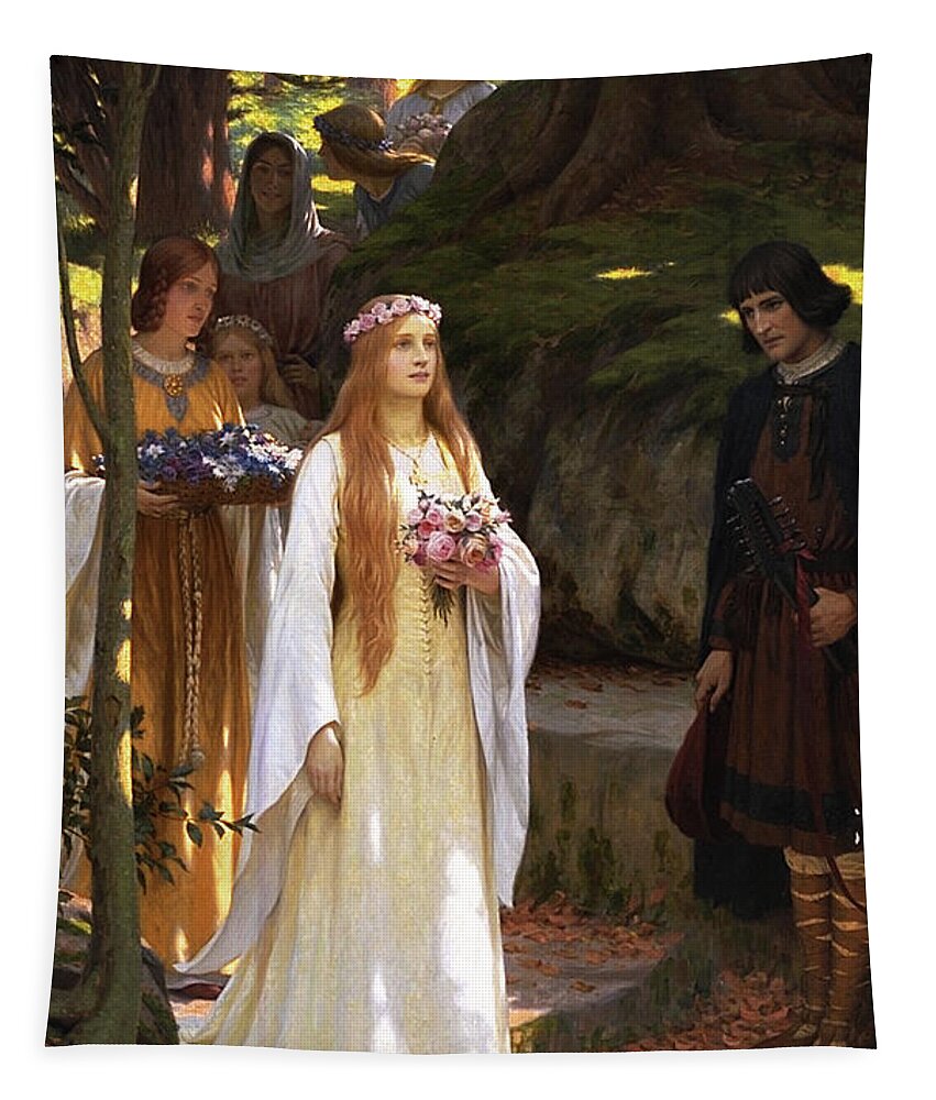 My Fair Lady Tapestry featuring the painting My Fair Lady by Edmund Leighton by Rolando Burbon
