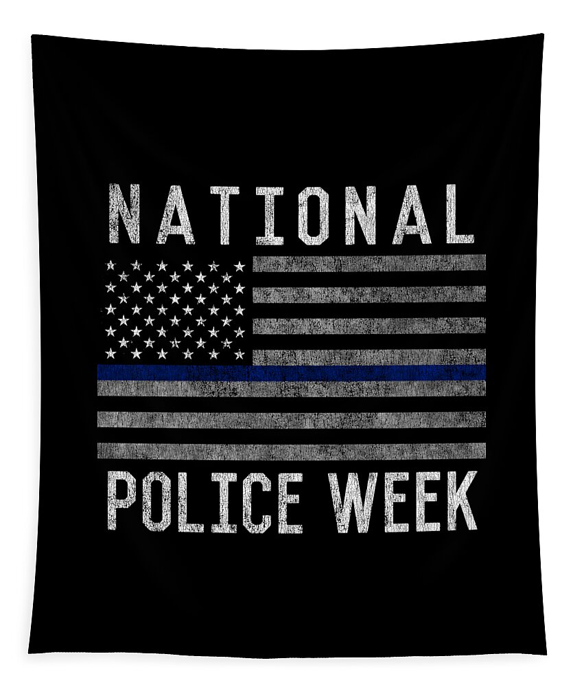 Cool Tapestry featuring the digital art National Police Week #1 by Flippin Sweet Gear