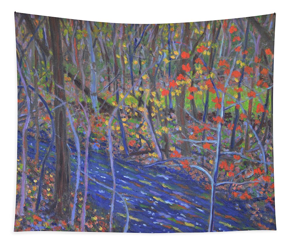 New Paltz Tapestry featuring the painting New Paltz Stream by Beth Riso