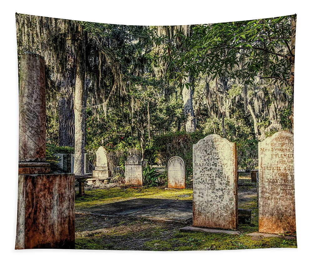 Burial Tapestry featuring the photograph Nineteenth Century Tombstones #2 by Darryl Brooks