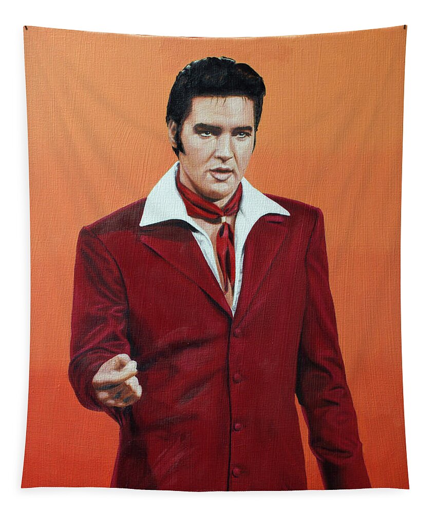 Elvis Tapestry featuring the painting No title #3 by Rob De Vries
