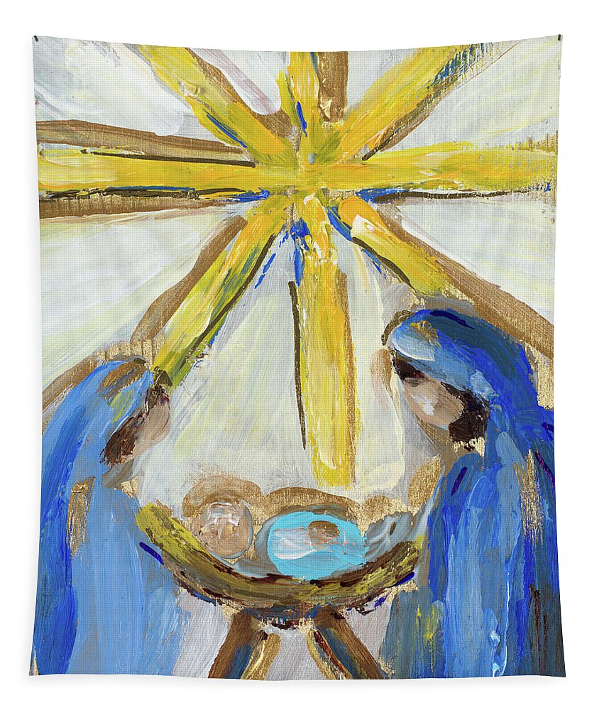 O Tapestry featuring the painting O Holy Night by L. Hewitt