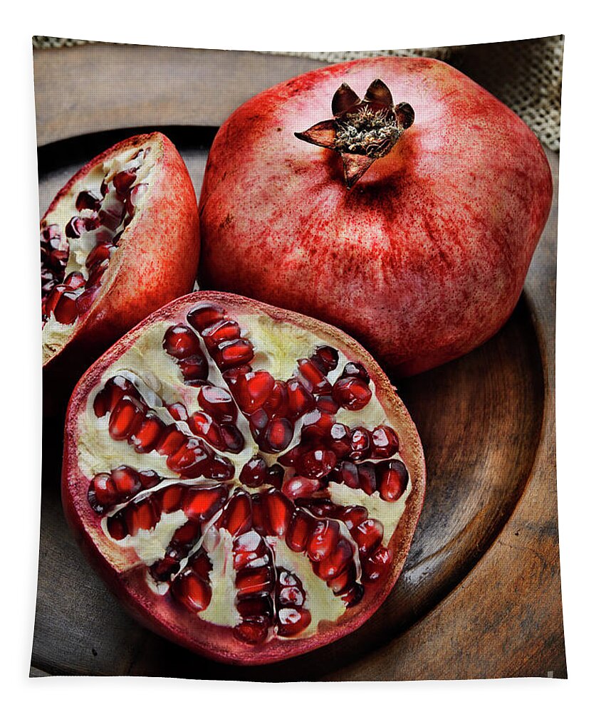 Pomegranate Tapestry featuring the photograph Pomegranate #1 by Jelena Jovanovic