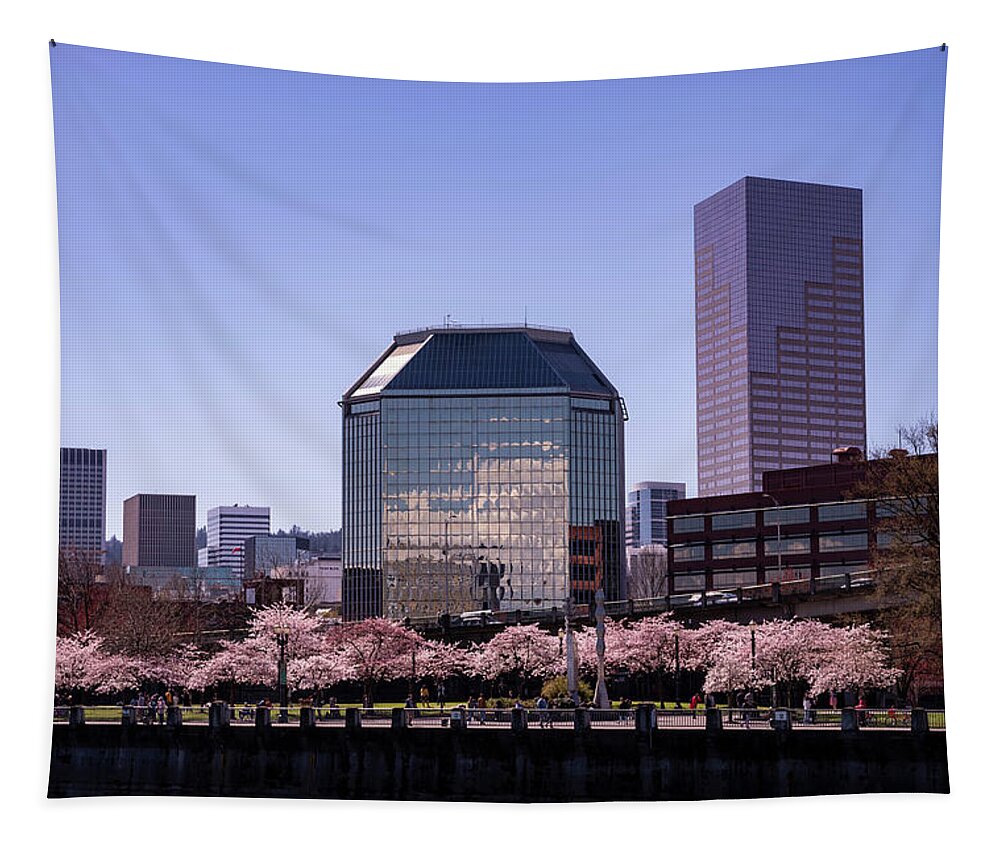 Buildings Tapestry featuring the photograph Portland Spring #2 by Steven Clark