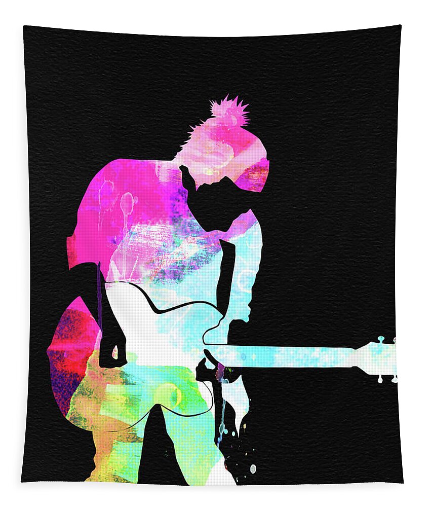 Radiohead Tapestry featuring the mixed media Radiohead Watercolor #1 by Naxart Studio