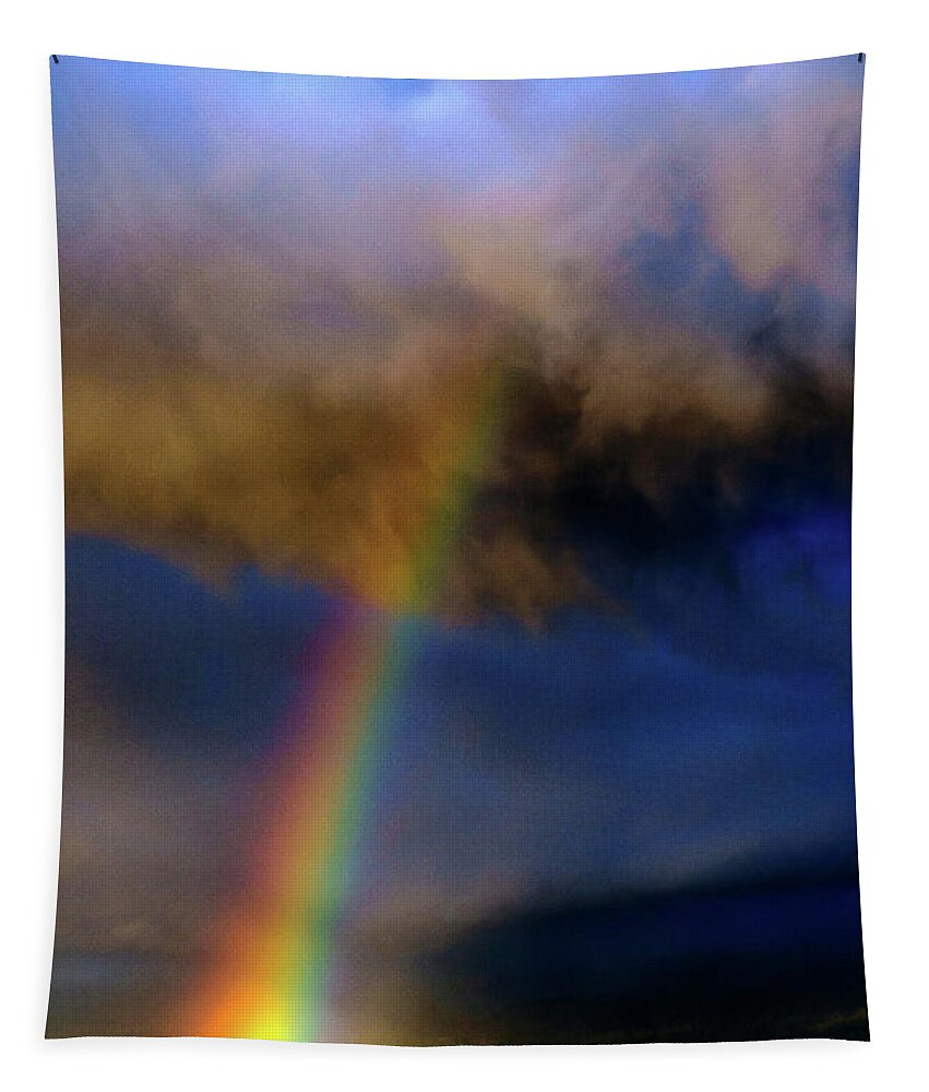  Tapestry featuring the photograph Rainbow during Sunset #2 by John Bauer