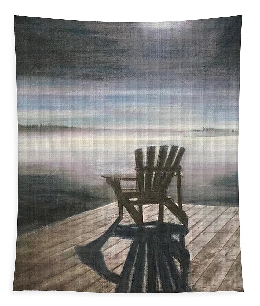 Moonlight Tapestry featuring the painting Rest Well #2 by Cara Frafjord