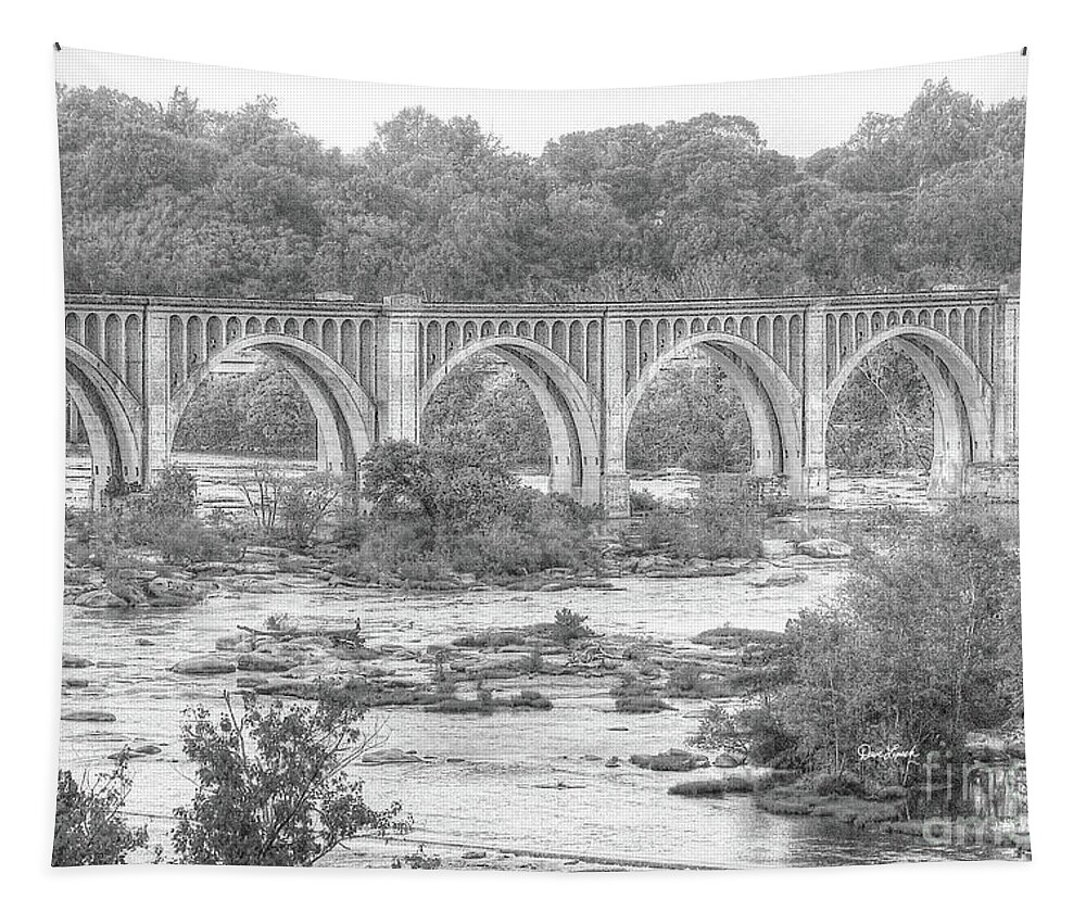 Csx Tapestry featuring the photograph Richmond VA Virginia - CSX Railway Bridge Over James River by Dave Lynch