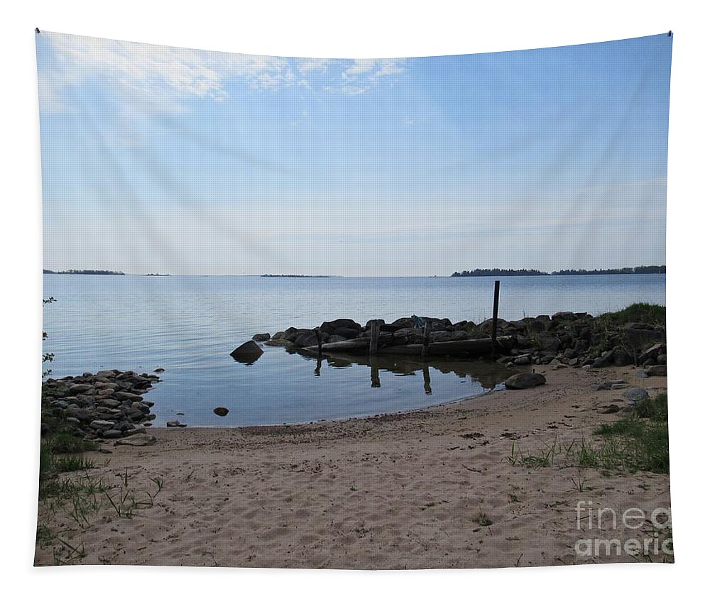 Riddersholm Tapestry featuring the photograph Beach in Riddersholm Naturreservat by Chani Demuijlder