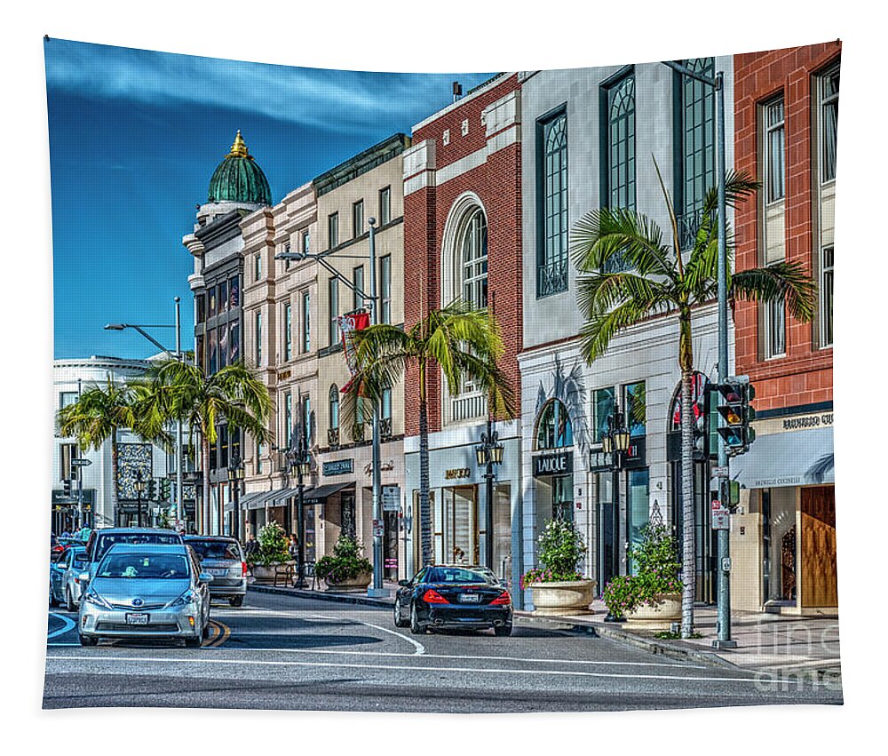 Rodeo Drive Tapestry featuring the photograph Rodeo Drive Beverly Hills #3 by David Zanzinger