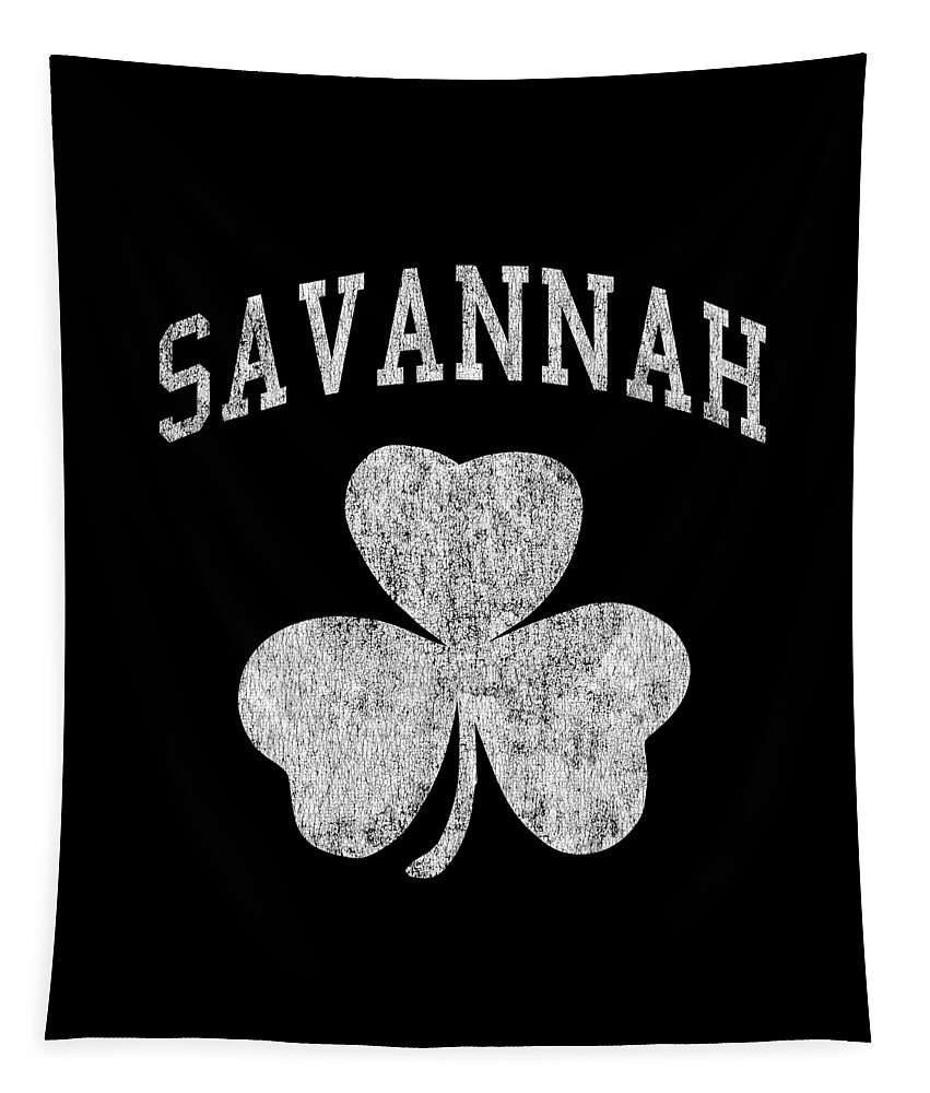 St-patricks-day-group-shirts Tapestry featuring the digital art Savannah Georgia Irish Shamrock #1 by Flippin Sweet Gear