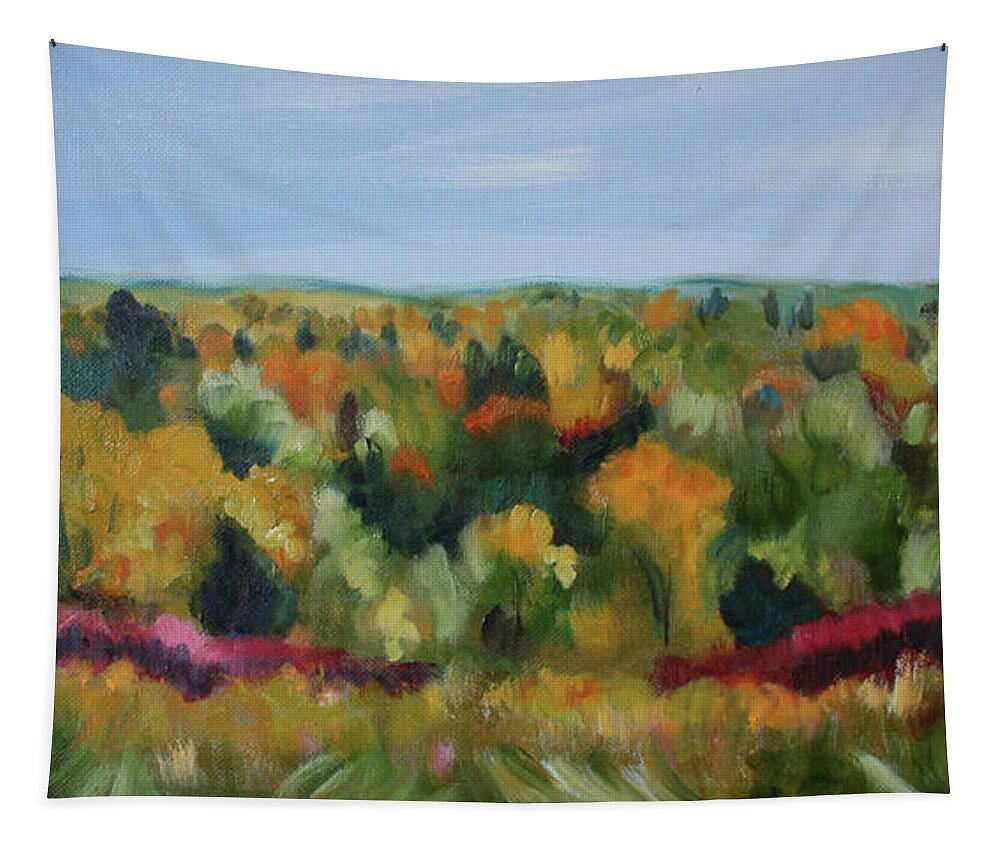 Art Tapestry featuring the painting Short Hills Fall #1 by Sarah Lynch