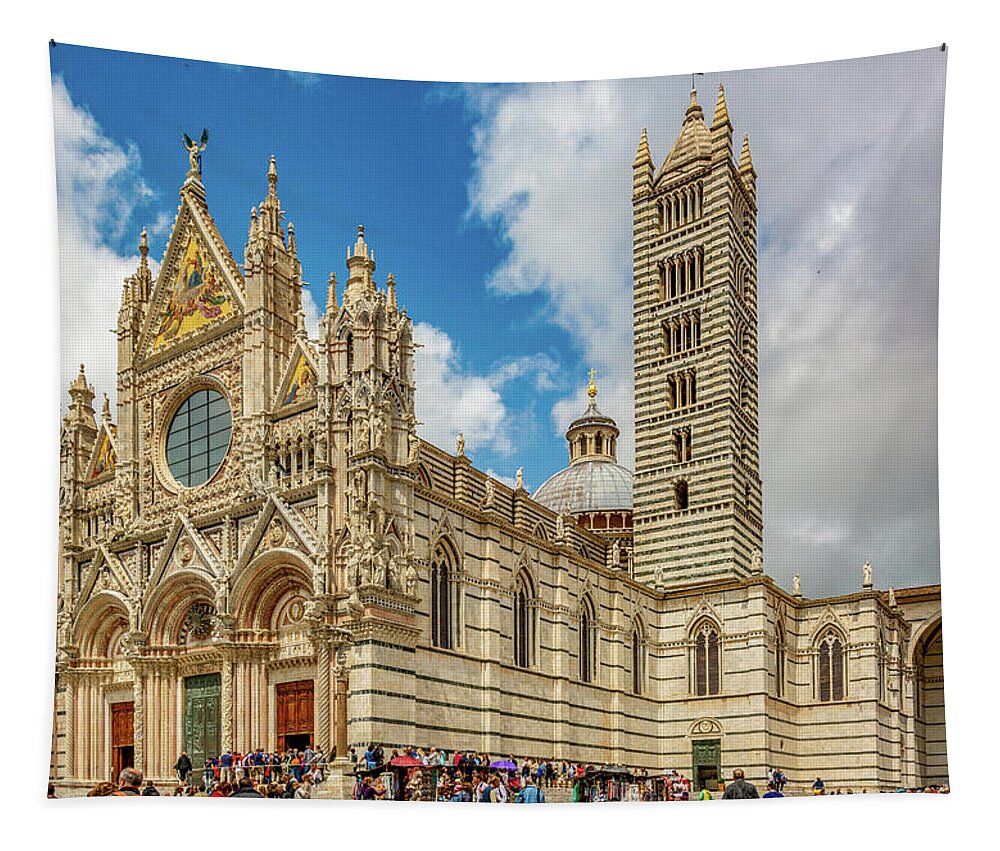 Duomo Tapestry featuring the photograph Siena Cathedral #2 by Marcy Wielfaert